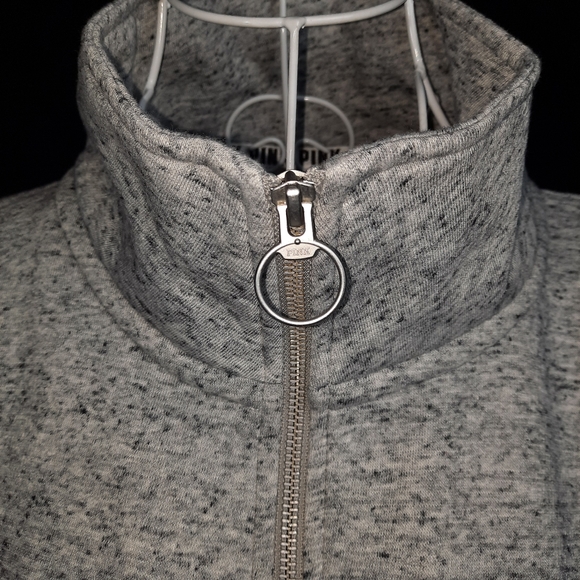 VS PINK Varsity Half-Zip Sweatshirt Gray SZ Small - Picture 5 of 9